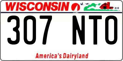 WI license plate 307NTO