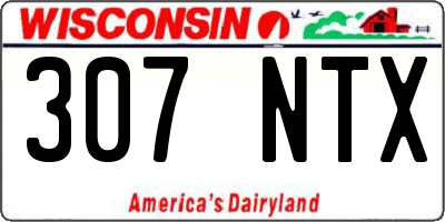 WI license plate 307NTX