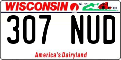 WI license plate 307NUD