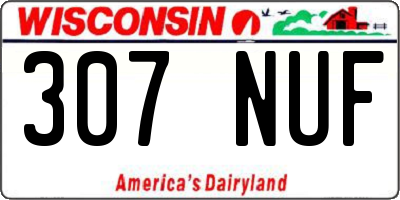 WI license plate 307NUF