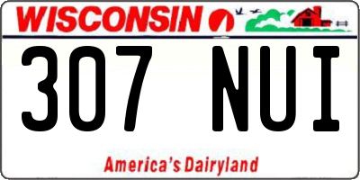 WI license plate 307NUI