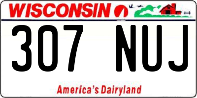 WI license plate 307NUJ