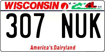 WI license plate 307NUK
