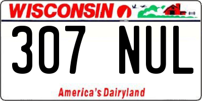 WI license plate 307NUL