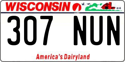 WI license plate 307NUN