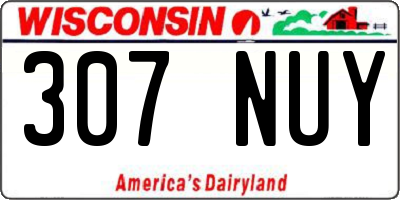 WI license plate 307NUY