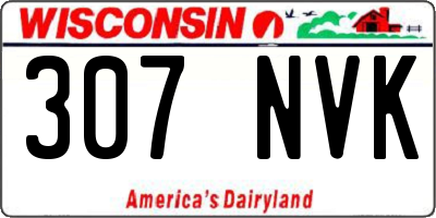 WI license plate 307NVK