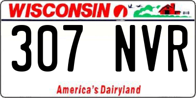 WI license plate 307NVR