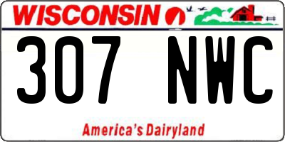 WI license plate 307NWC