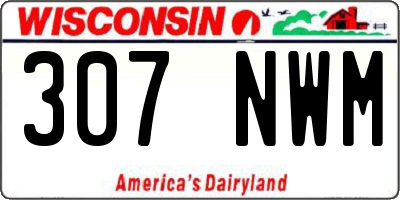 WI license plate 307NWM