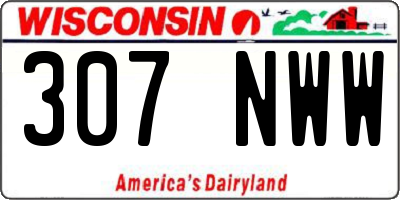 WI license plate 307NWW