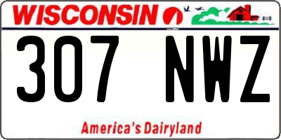 WI license plate 307NWZ