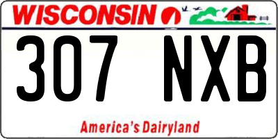 WI license plate 307NXB