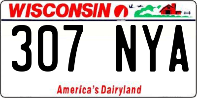 WI license plate 307NYA