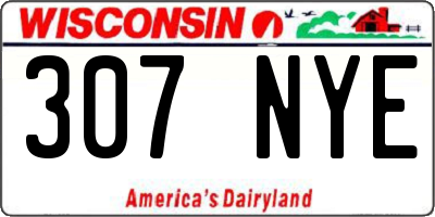 WI license plate 307NYE