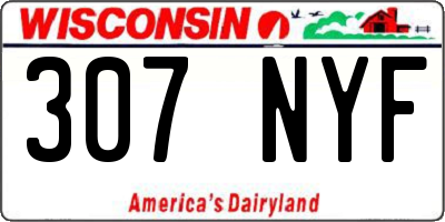 WI license plate 307NYF