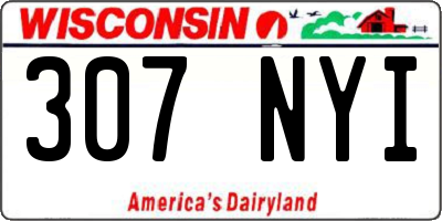WI license plate 307NYI