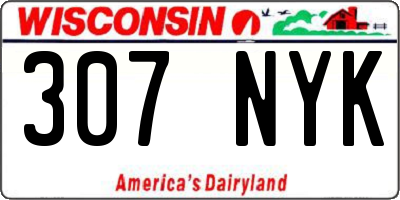 WI license plate 307NYK