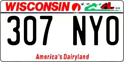 WI license plate 307NYO