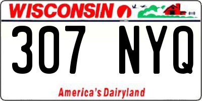 WI license plate 307NYQ