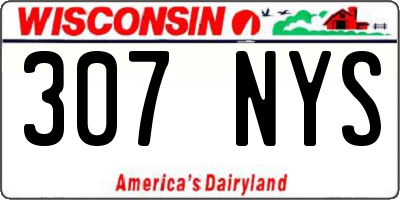 WI license plate 307NYS