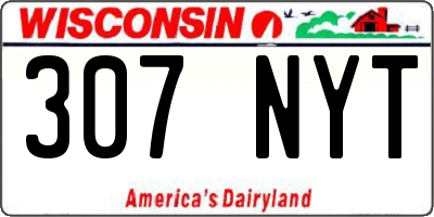 WI license plate 307NYT