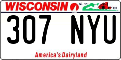 WI license plate 307NYU
