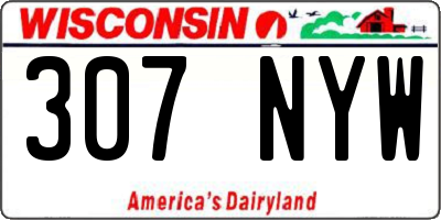 WI license plate 307NYW