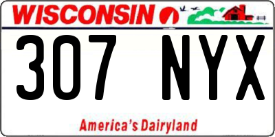 WI license plate 307NYX