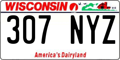 WI license plate 307NYZ