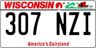 WI license plate 307NZI