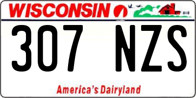 WI license plate 307NZS