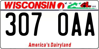 WI license plate 307OAA