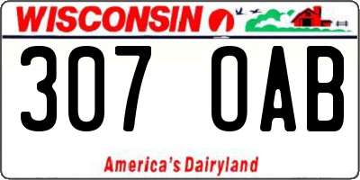 WI license plate 307OAB