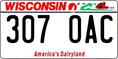 WI license plate 307OAC