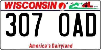 WI license plate 307OAD