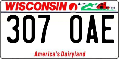 WI license plate 307OAE