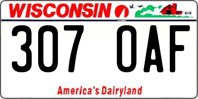 WI license plate 307OAF