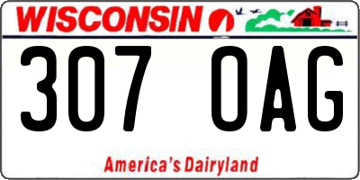 WI license plate 307OAG