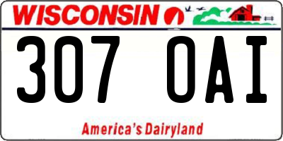 WI license plate 307OAI