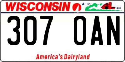 WI license plate 307OAN