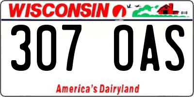 WI license plate 307OAS