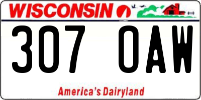 WI license plate 307OAW
