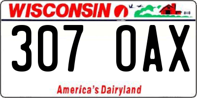 WI license plate 307OAX