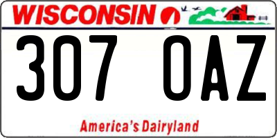 WI license plate 307OAZ