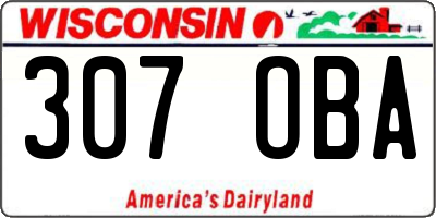 WI license plate 307OBA