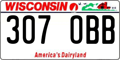 WI license plate 307OBB