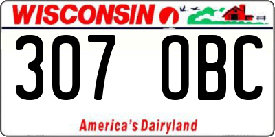 WI license plate 307OBC