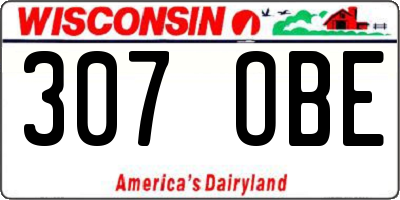 WI license plate 307OBE