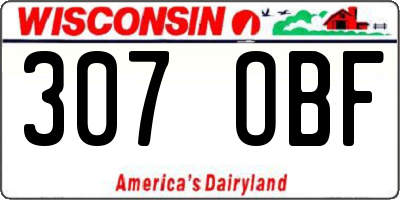 WI license plate 307OBF